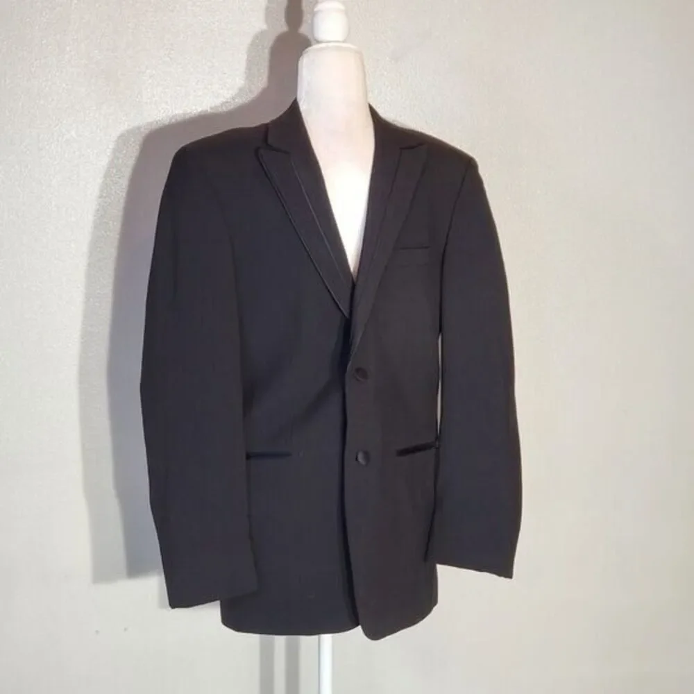 PERRI ELLIS GENO'S WOOL BLAZER BLACK LONG SLEEVE SIZE 35R